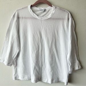 Jemes Perse White Long Sleeve Knit Shirt
